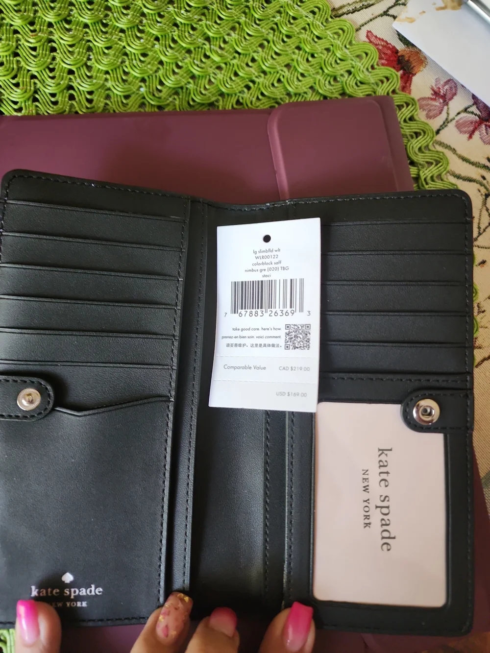 ♠️✨️NWT Kate Spade New York Staci Large Slim Bifold Wallet – Nimbus Gray